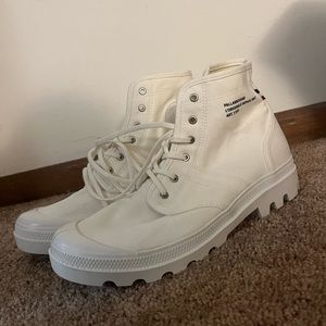 Palladium White Canvas Boot Sneakers